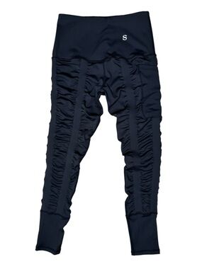 Skinnify Resistance Band Leggings XS Side Pocket 6 Bands Black Toning Shaping
